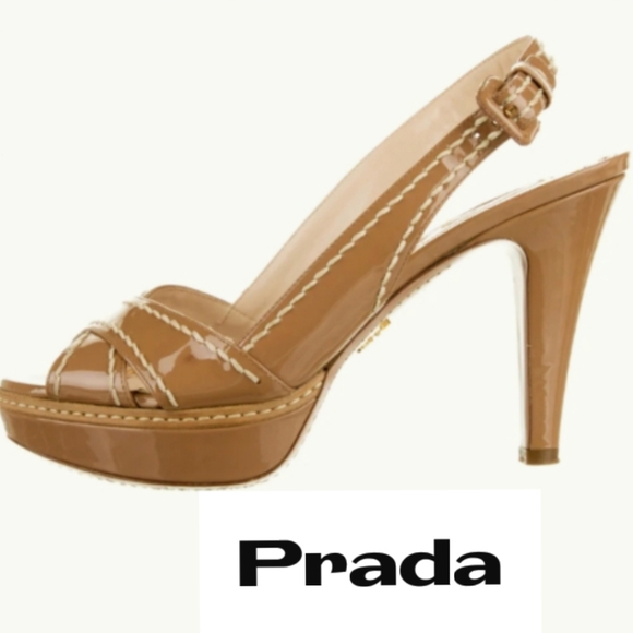 Prada Shoes - Prada Patent Leather Slingback Sandals

Size 9.5